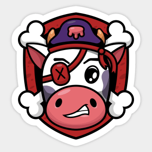 funny head pirates Sticker